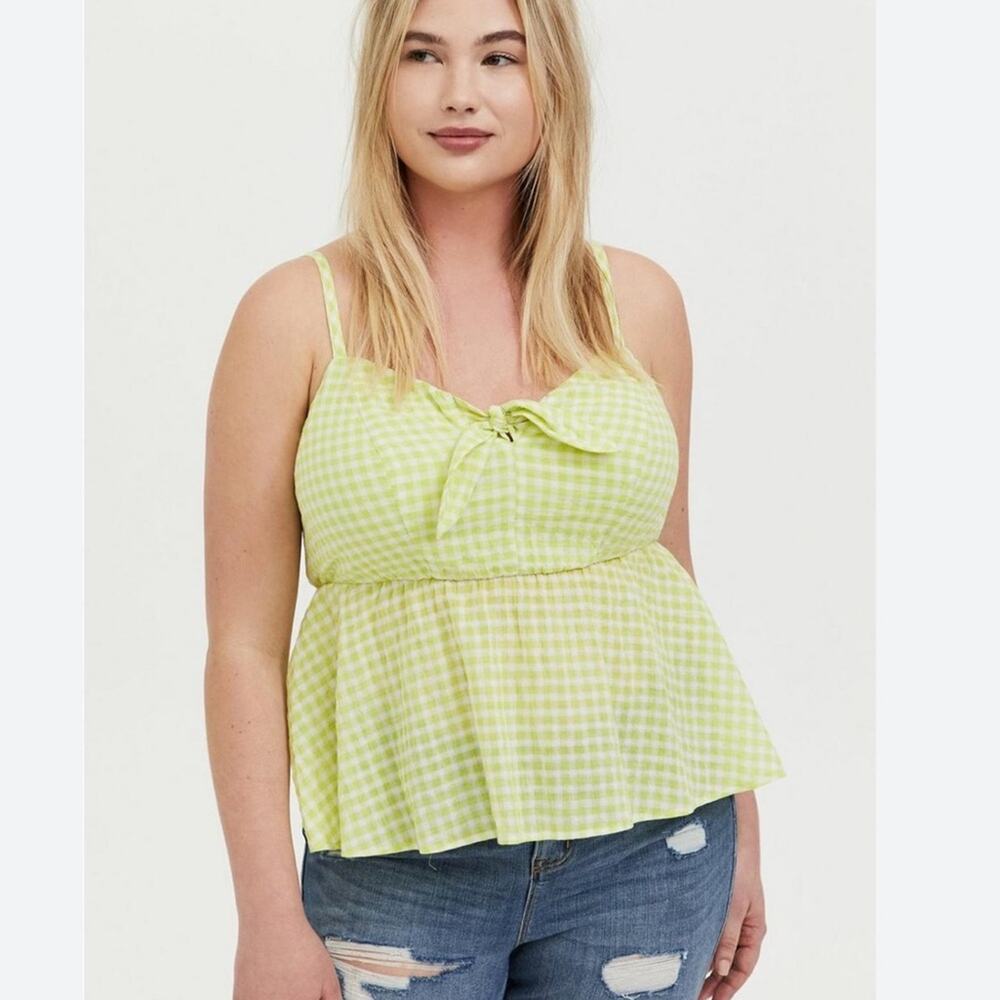 New Torrid Green Gingham top 2X